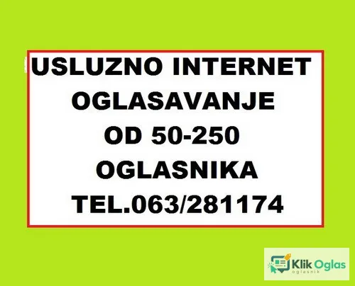 Usluzno internet oglasavanje na 50-100-150-200 oglasnika