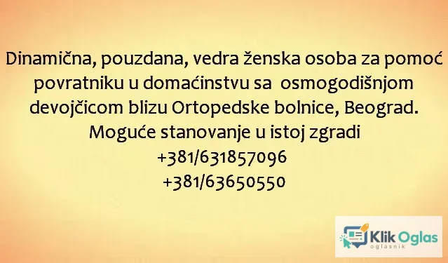 Pouzdana zena za pomoc porodici