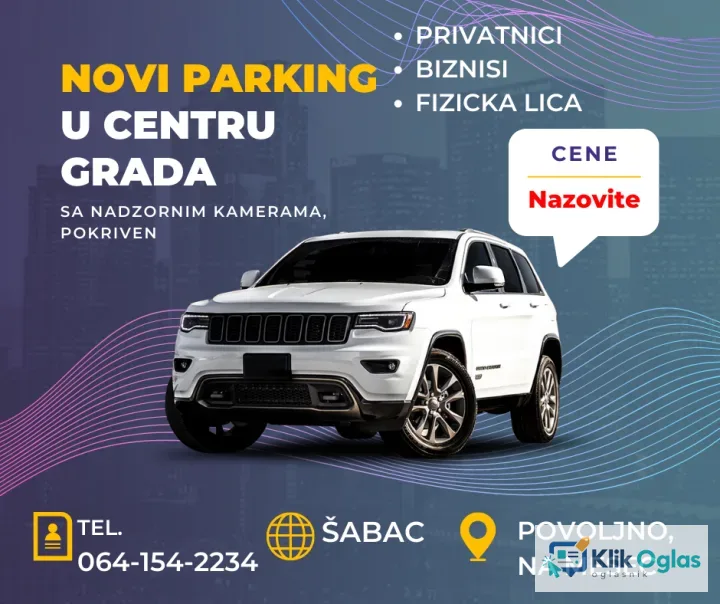 Parking Veliki Park u centru grada Šapca