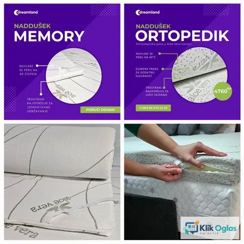 Aloe vera nadddušeci - Spavajte sa udobnošću