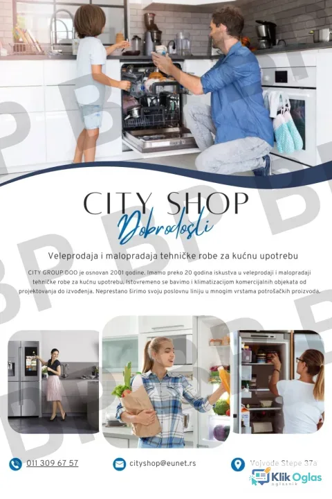 CITY SHOP Veleprodaja i maloprodaja tehničke robe za kućnu upotrebu