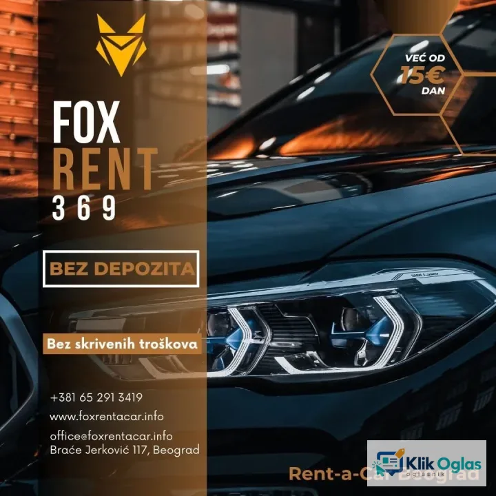 Rent a car Beograd - bez depozita