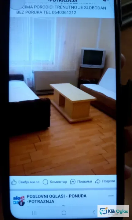 Izdajem dvosoban stan u Beogradu