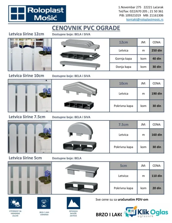 PVC ograda