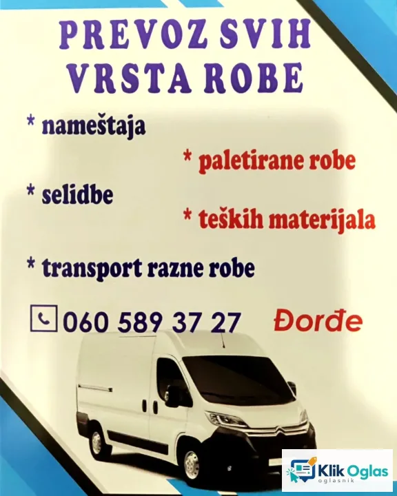 Prevoz svih vrsta robe
