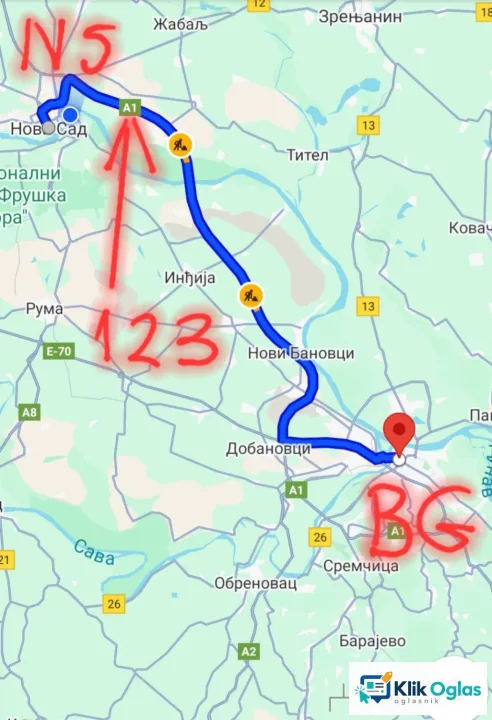 Auto put Novi Sad Beograd zemljiste plac
